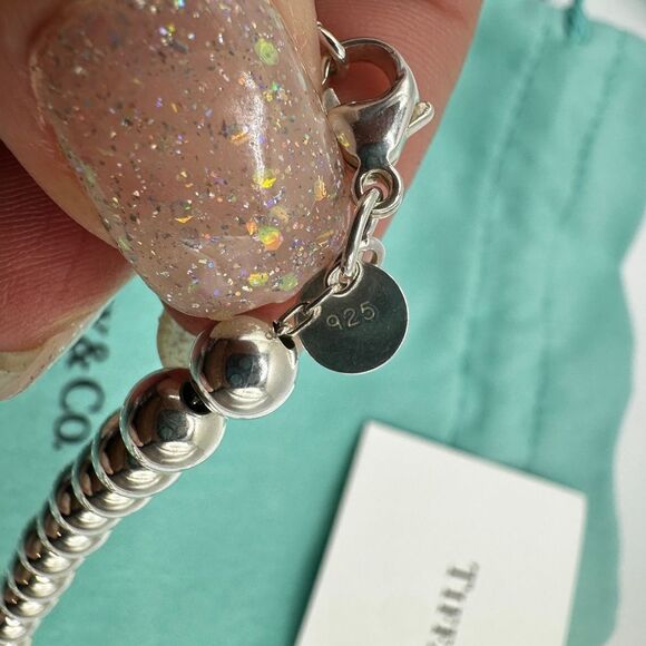 Authentic Tiffany & Co. Graduated Sterling silver ball necklace! - Picture 8 of 11